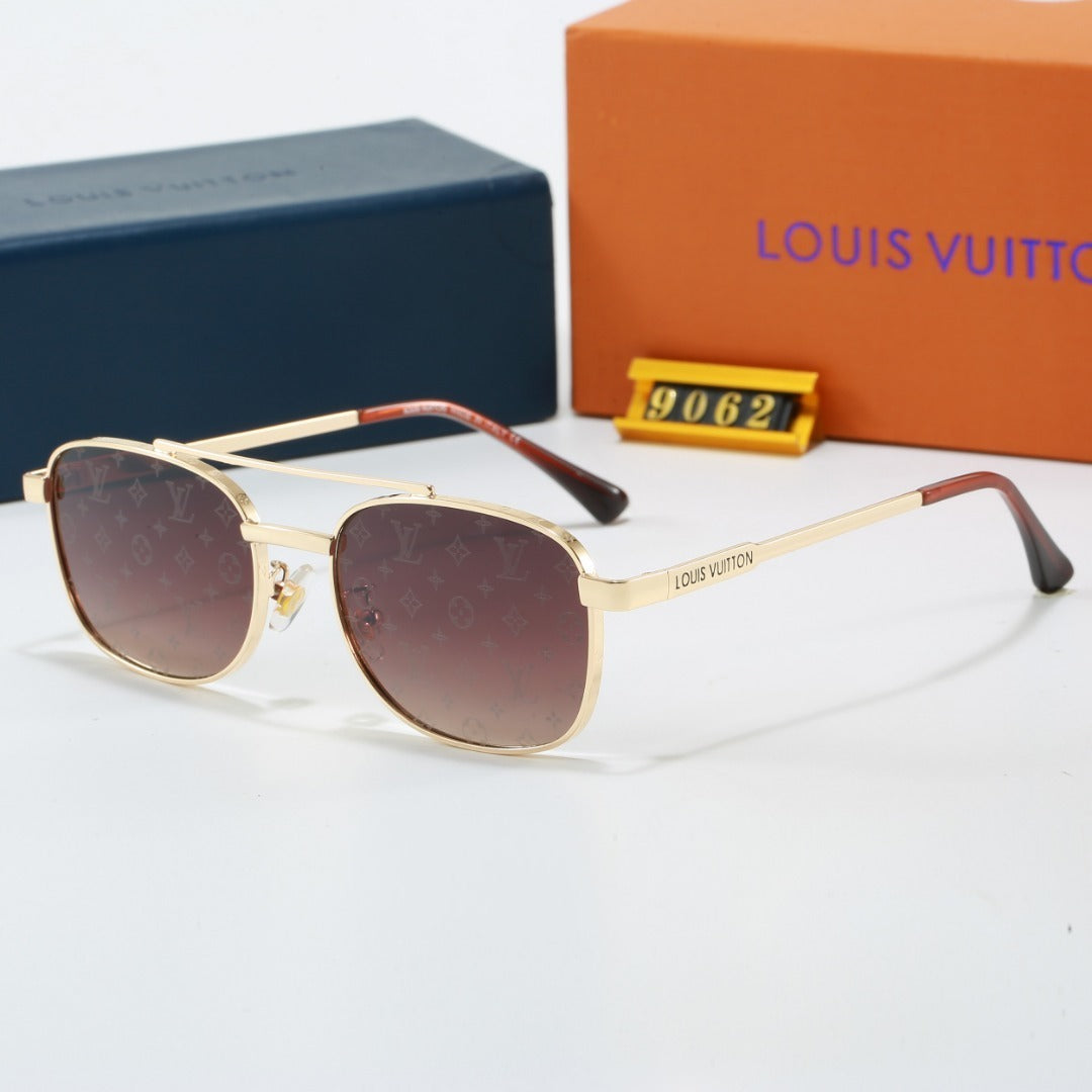 Louis vuitton Metal Double Bridge Square Sunglasses with Monogram Temples  9062