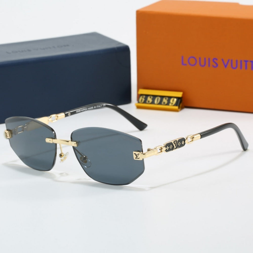 Louis vuitton Rimless Polygon Sunglasses with Monogram Details  68089