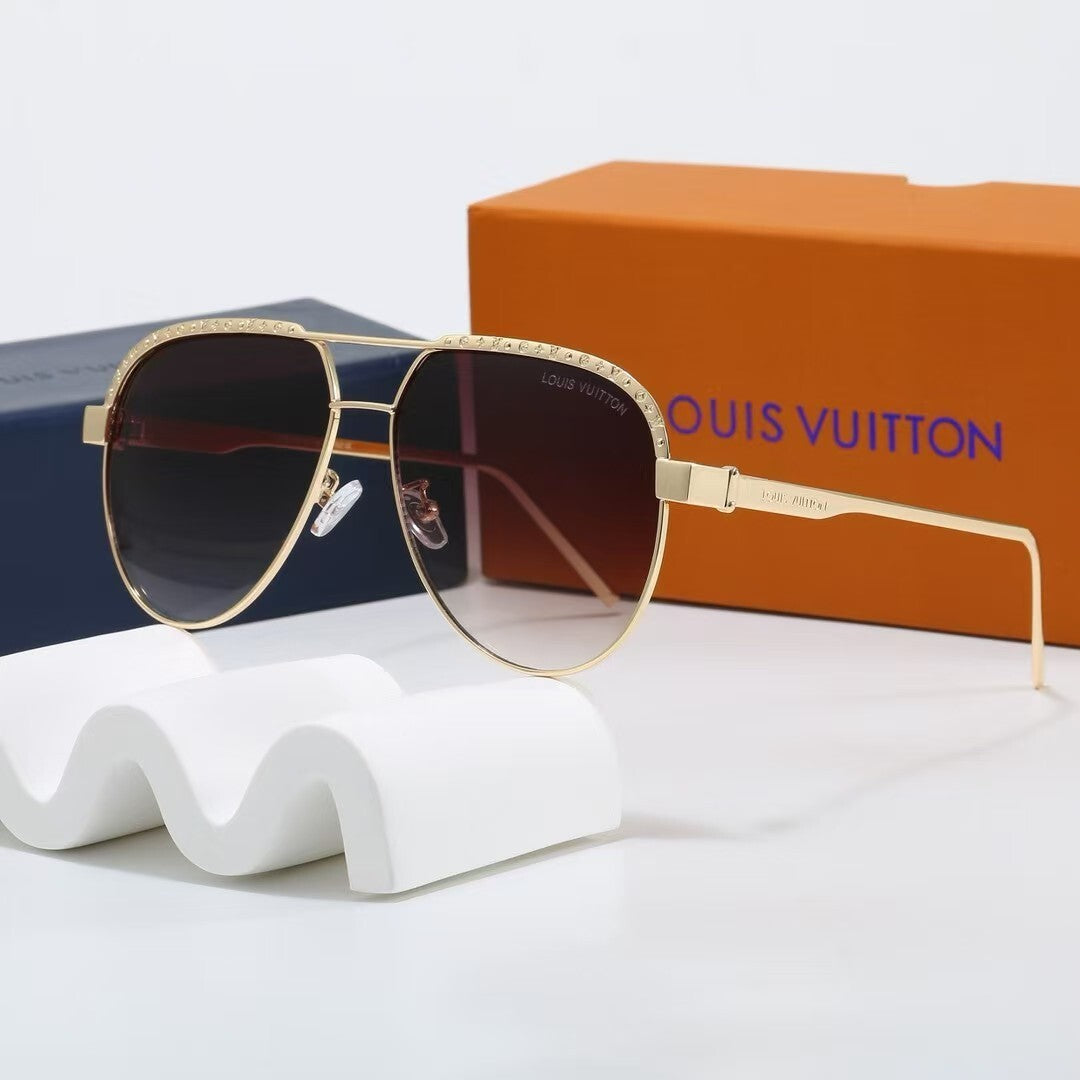Louis vuitton Metal Aviator Frame Decorated Sunglasses