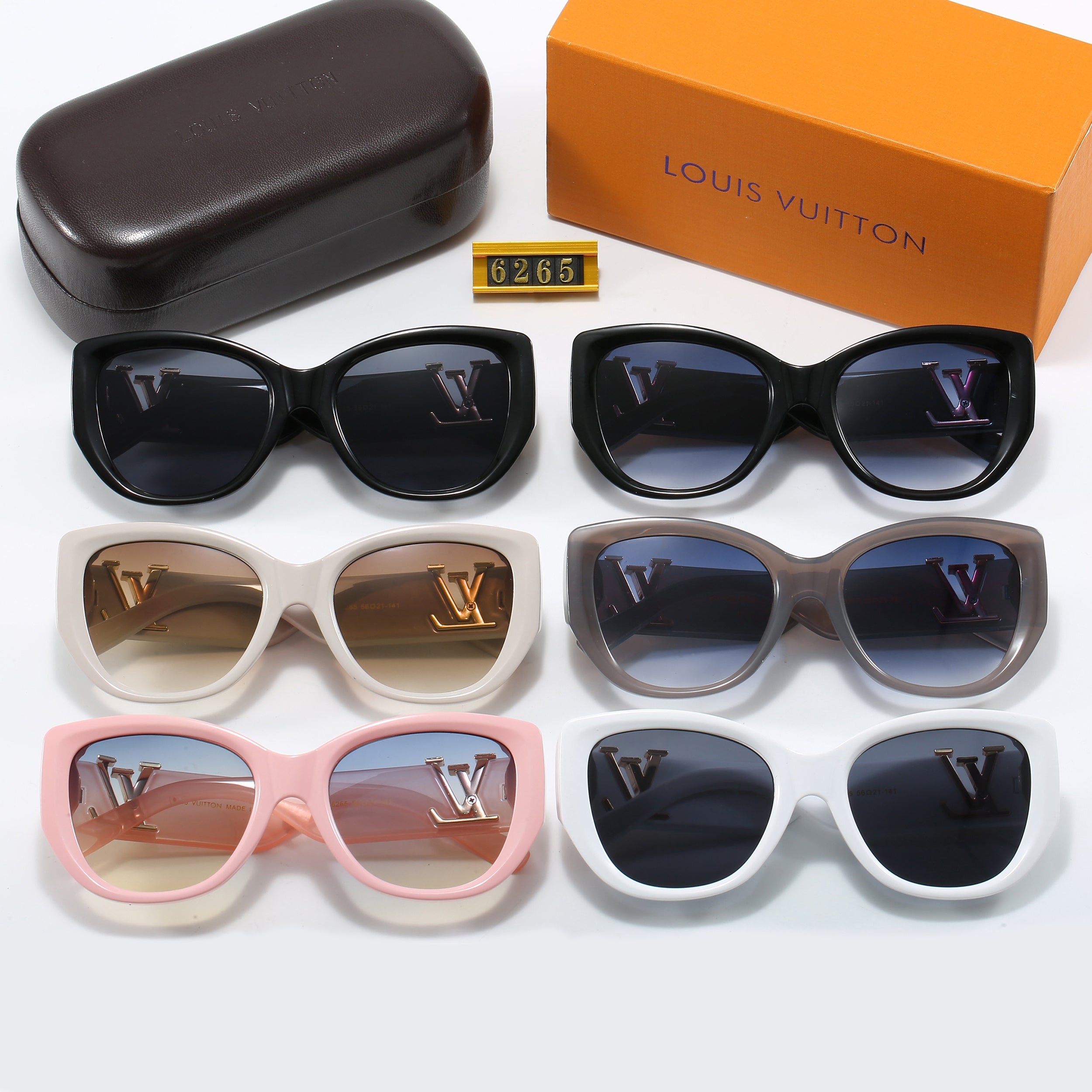 Louis vuitton Elegant Butterfly Bold Frame Sunglasses with Letter Detail (Model 6265)