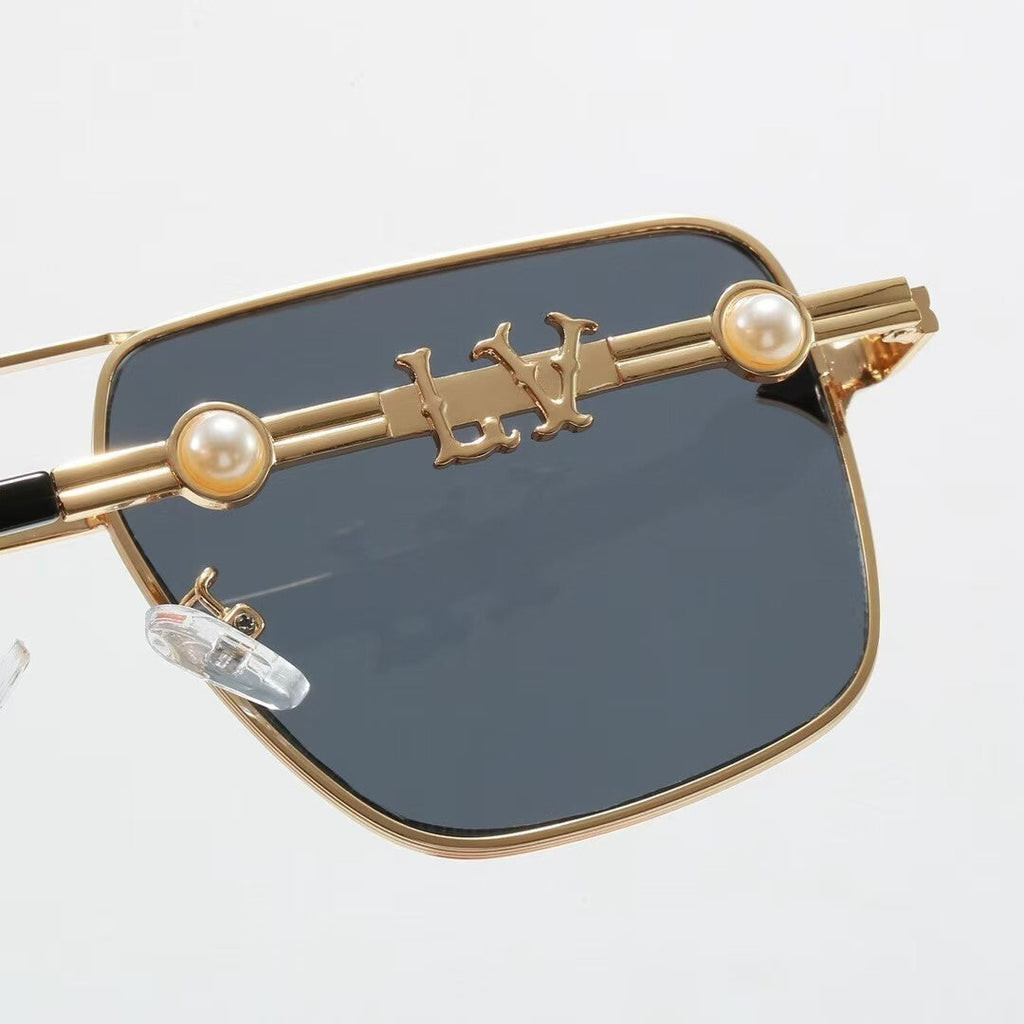 Louis vuitton Metal Double Bridge Square Sunglasses with Pearl & Monogram Details
