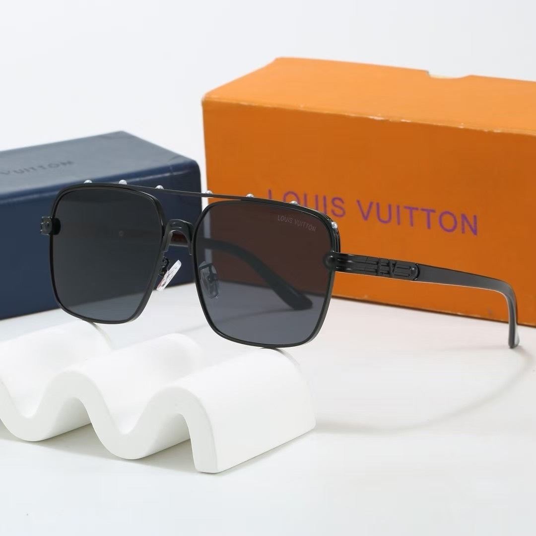 Louis vuitton Riveted Double Bridge Metal Square Sunglasses