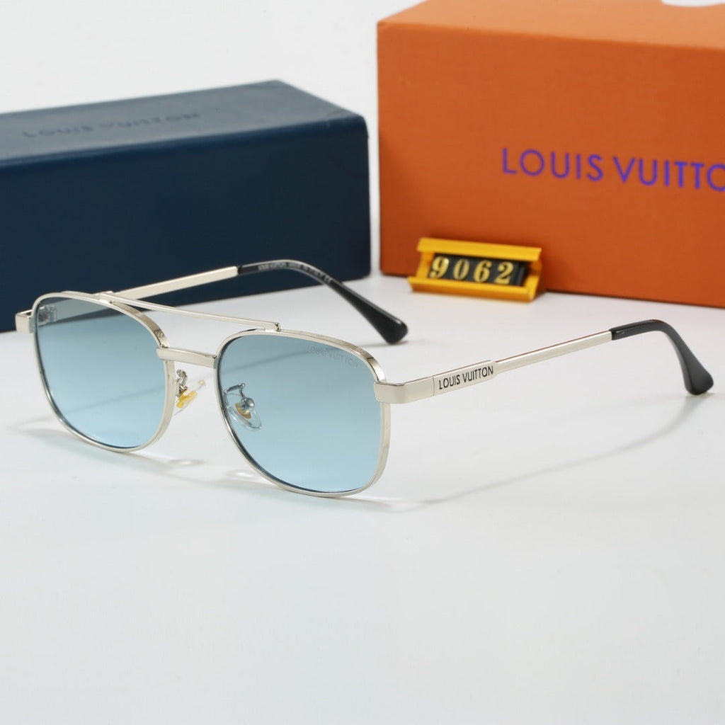 Louis vuitton Metal Double Bridge Square Sunglasses with Monogram Temples  9062