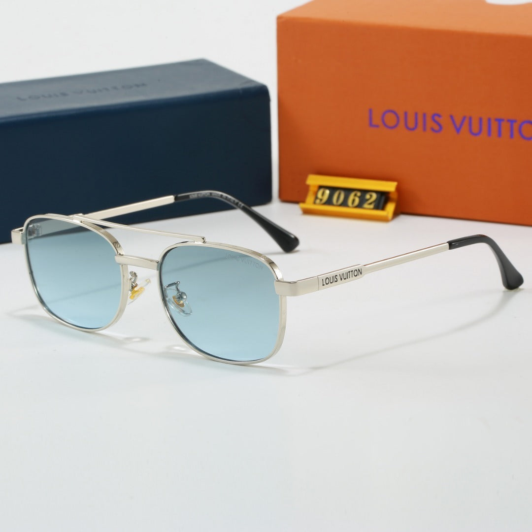 Louis vuitton Metal Double Bridge Square Sunglasses with Monogram Temples  9062