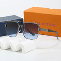 Louis vuitton Riveted Double Bridge Metal Square Sunglasses