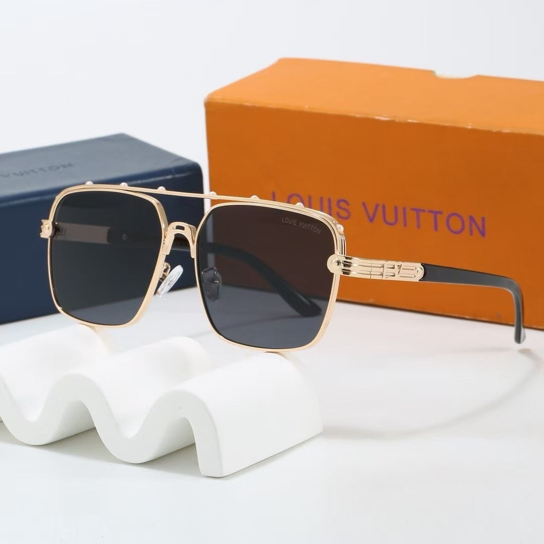 Louis vuitton Riveted Double Bridge Metal Square Sunglasses