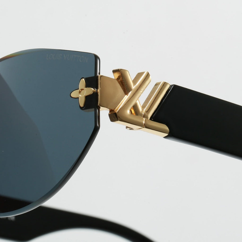 Louis vuitton Rimless Cat-Eye Sunglasses with Side Metal Logo 68088