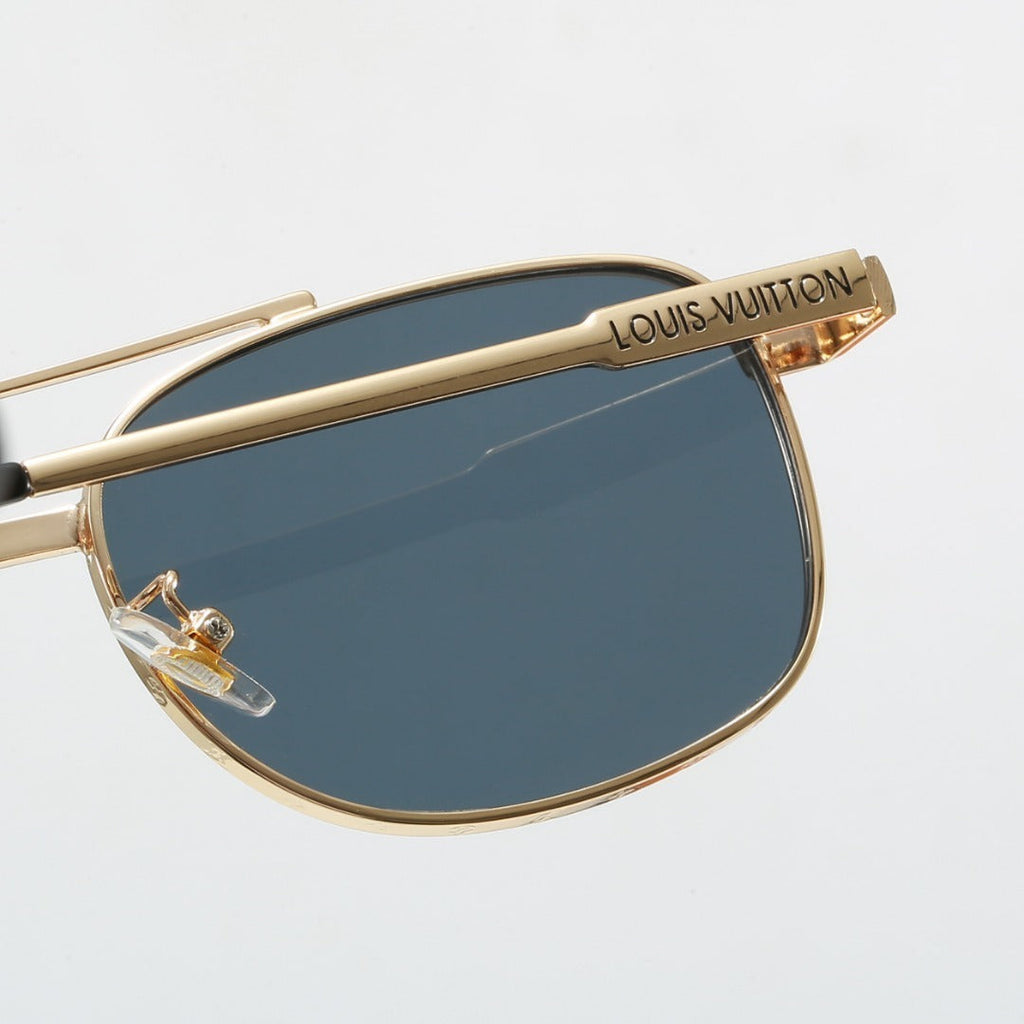 Louis vuitton Metal Double Bridge Square Sunglasses with Monogram Temples  9062