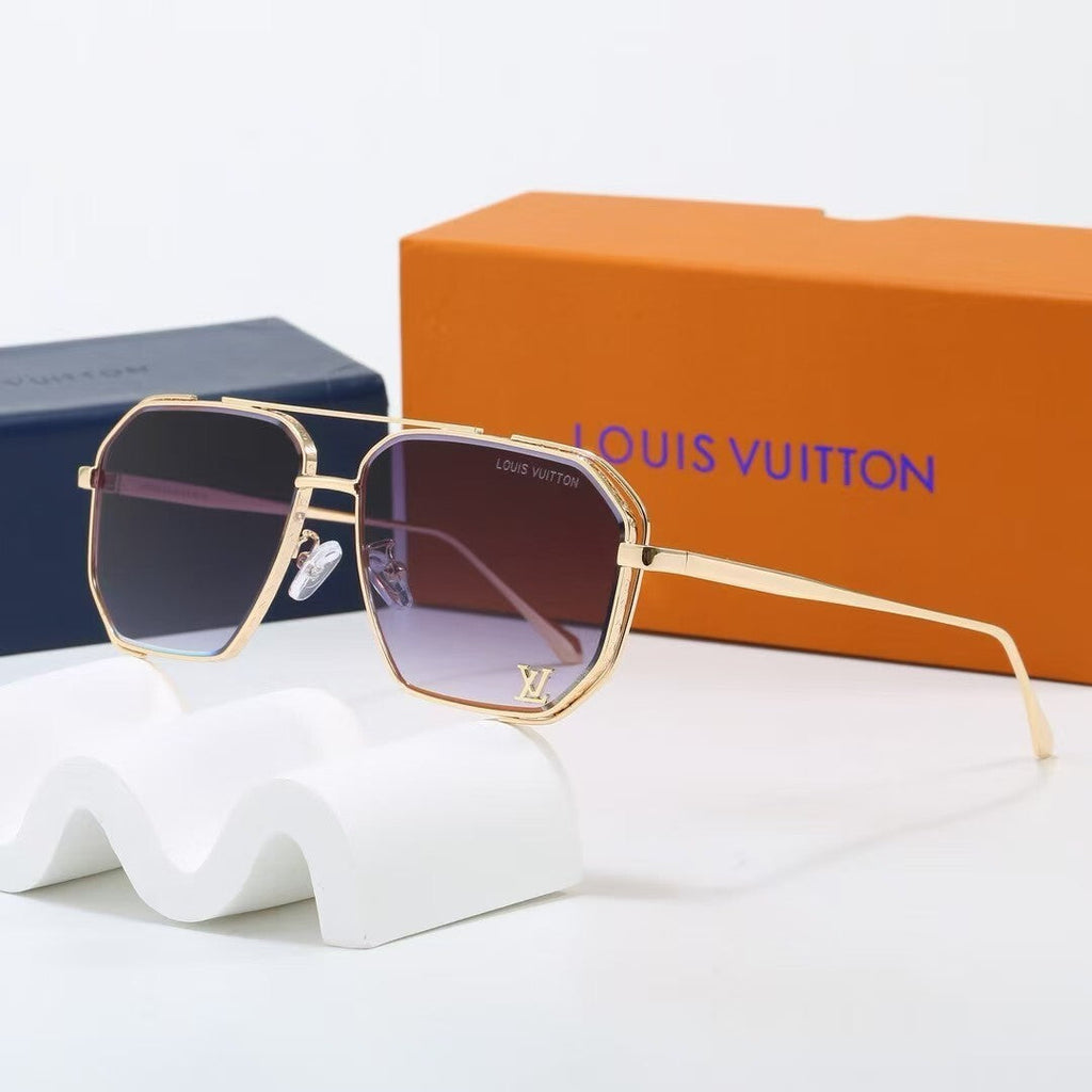Louis vuitton Metal Double Bridge Polygonal Sunglasses