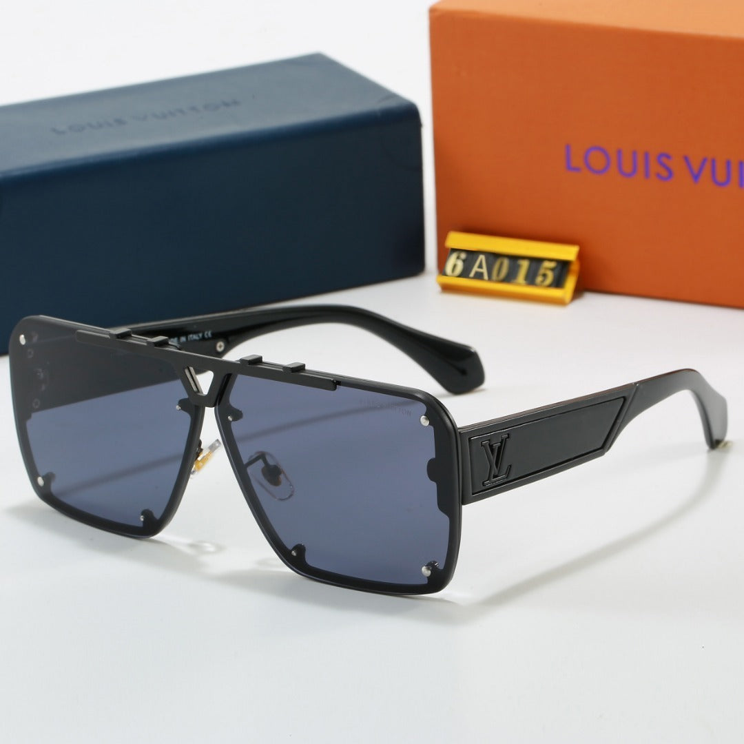 Louis vuitton Metal Oversized Frame Sunglasses with Side Metal Logo 6A015