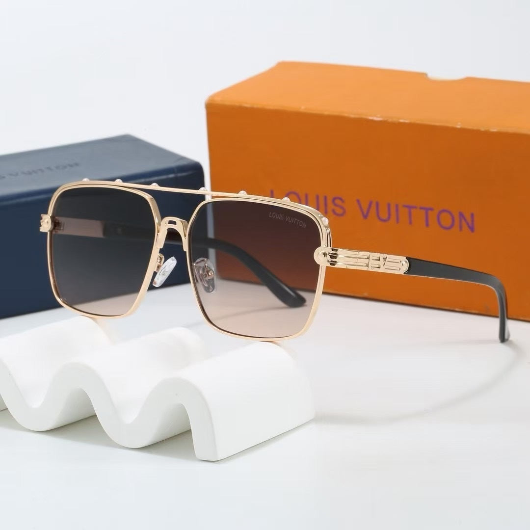 Louis vuitton Riveted Double Bridge Metal Square Sunglasses