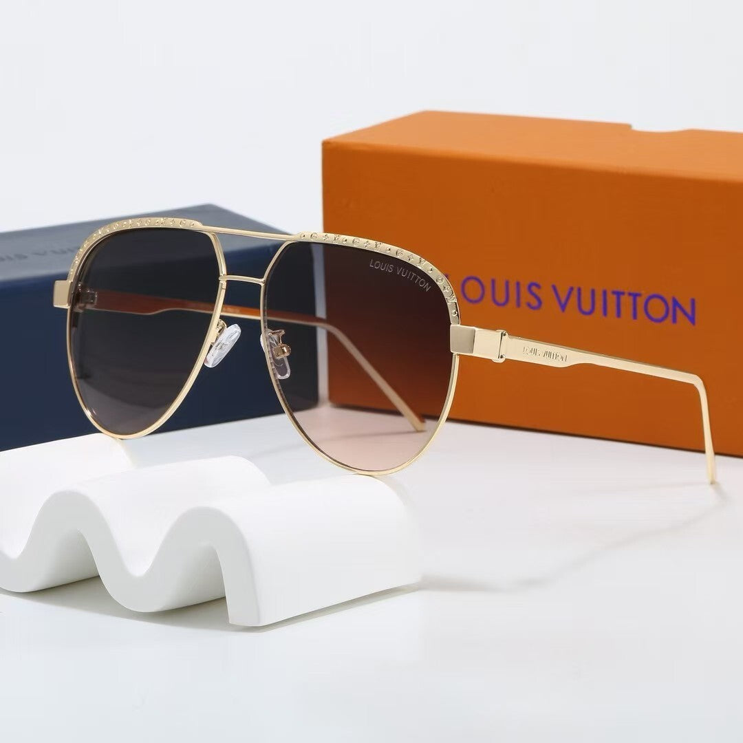 Louis vuitton Metal Aviator Frame Decorated Sunglasses