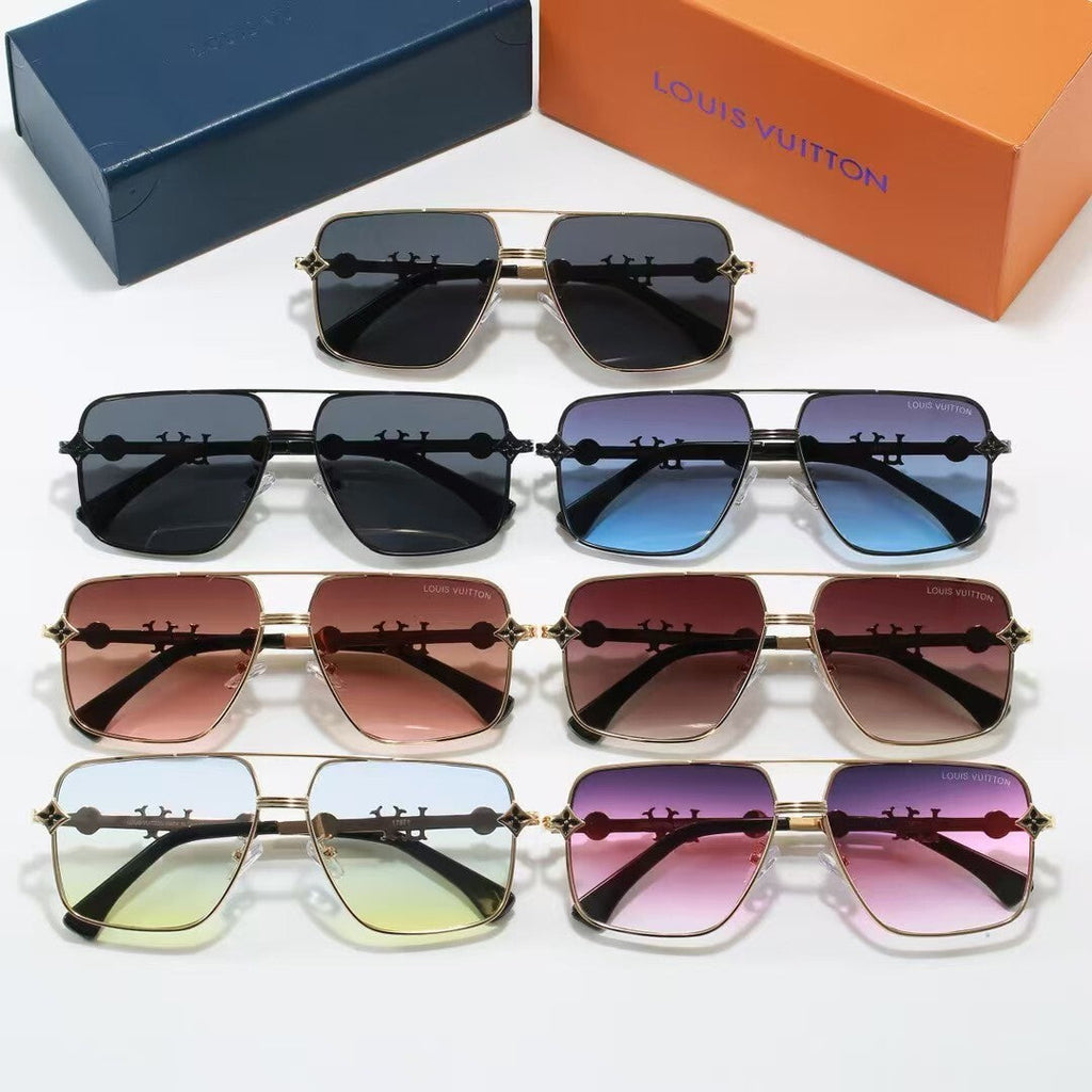 Louis vuitton Metal Double Bridge Square Sunglasses with Pearl & Monogram Details