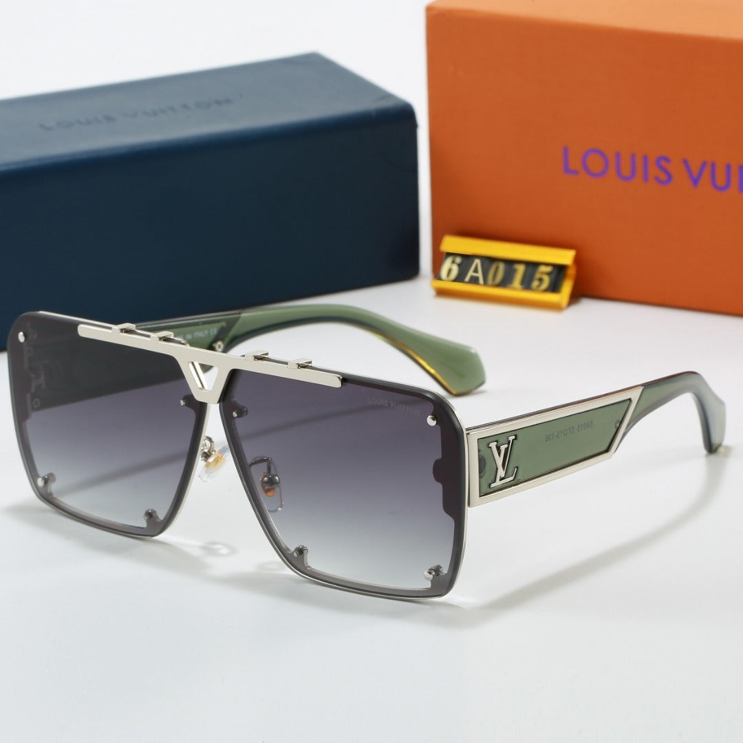 Louis vuitton Metal Oversized Frame Sunglasses with Side Metal Logo 6A015