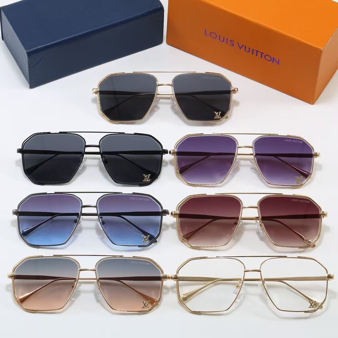 Louis vuitton Metal Double Bridge Polygonal Sunglasses