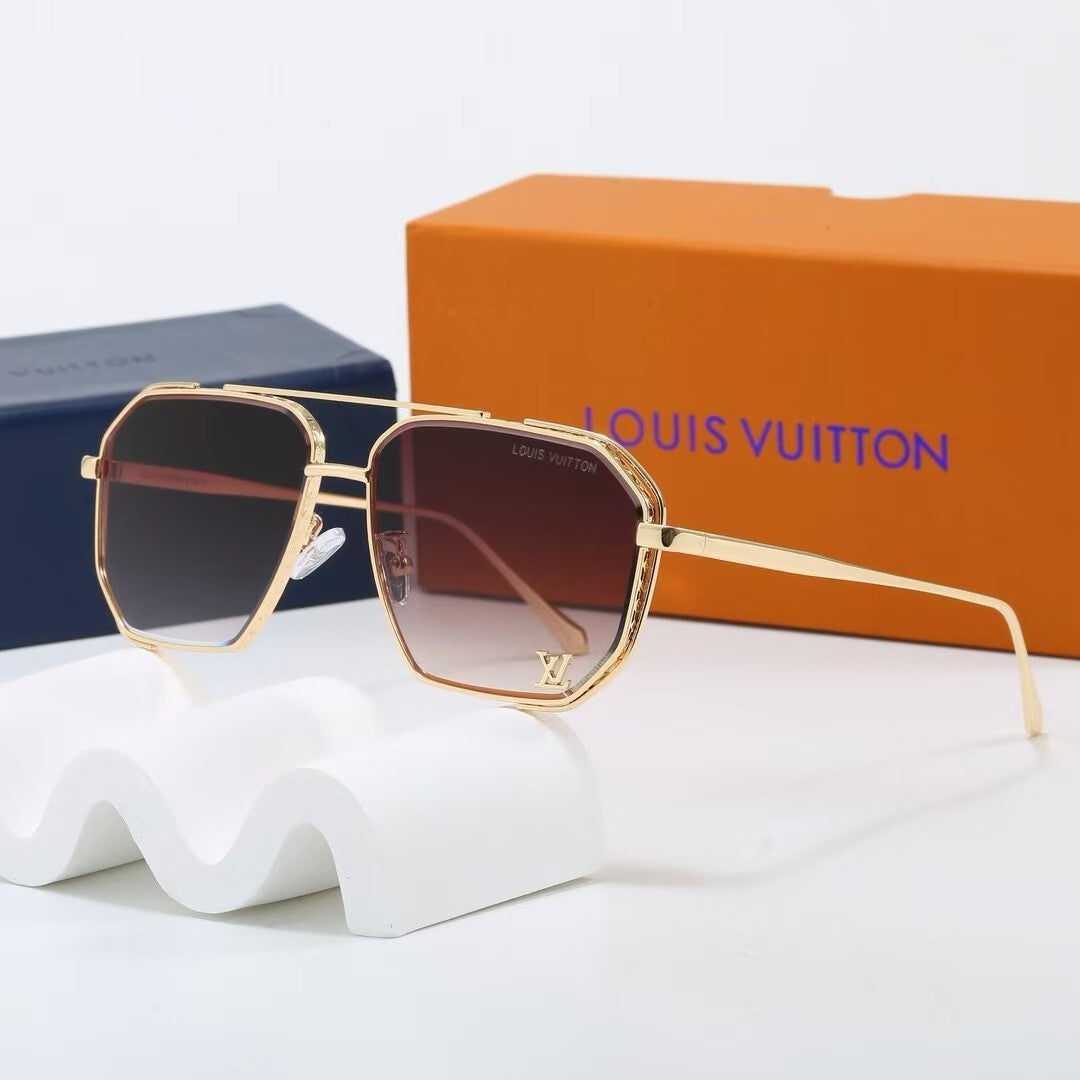 Louis vuitton Metal Double Bridge Polygonal Sunglasses