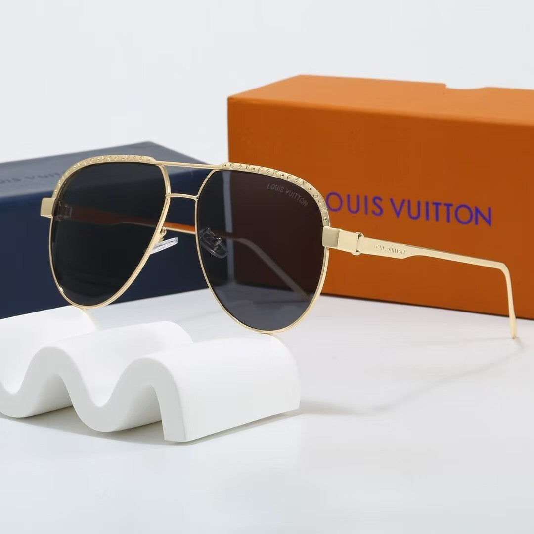 Louis vuitton Metal Aviator Frame Decorated Sunglasses