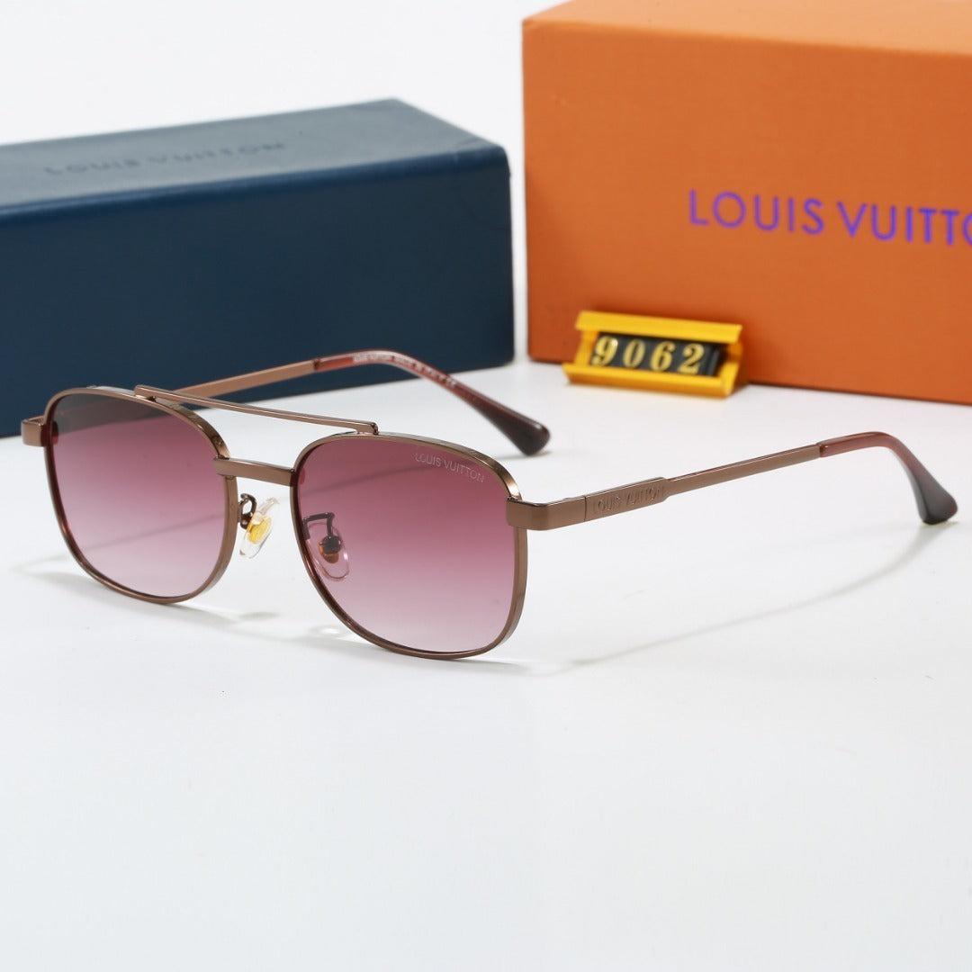 Louis vuitton Metal Double Bridge Square Sunglasses with Monogram Temples  9062