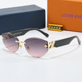 Louis vuitton Rimless Cat-Eye Sunglasses with Side Metal Logo 68088