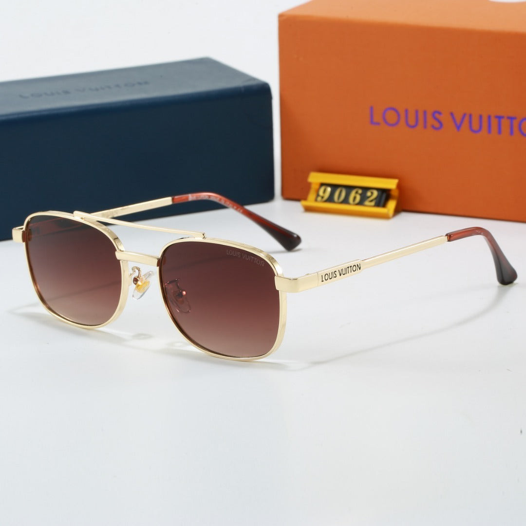 Louis vuitton Metal Double Bridge Square Sunglasses with Monogram Temples  9062