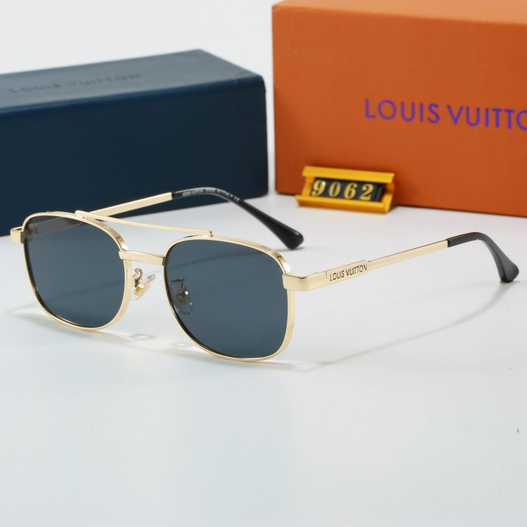 Louis vuitton Metal Double Bridge Square Sunglasses with Monogram Temples  9062
