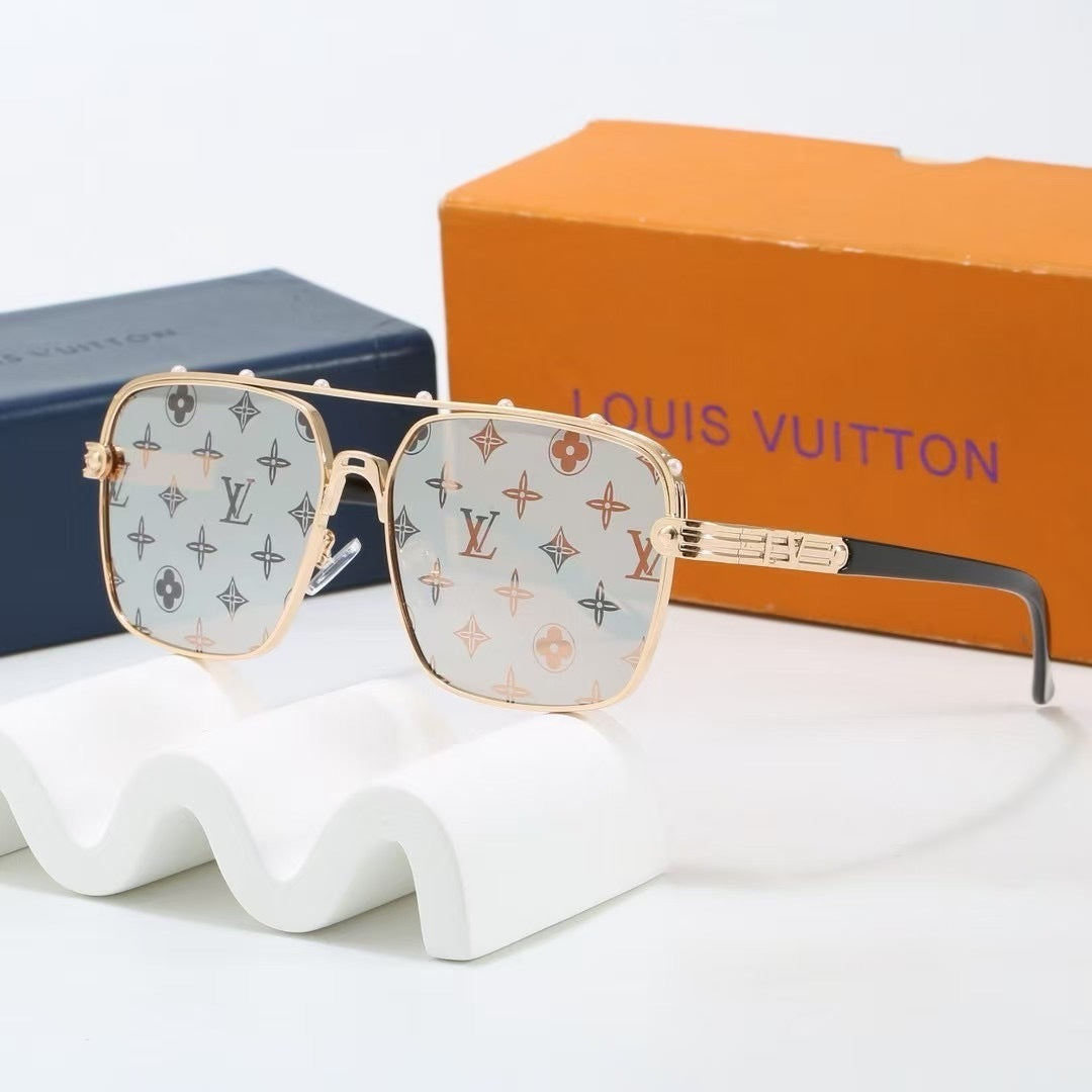 Louis vuitton Riveted Double Bridge Metal Square Sunglasses
