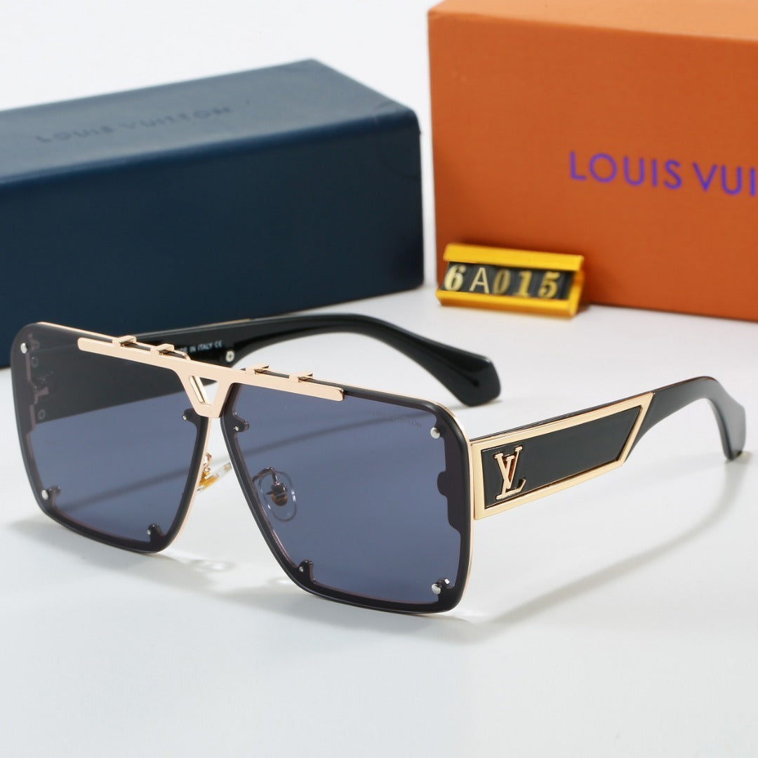 Louis vuitton Metal Oversized Frame Sunglasses with Side Metal Logo 6A015