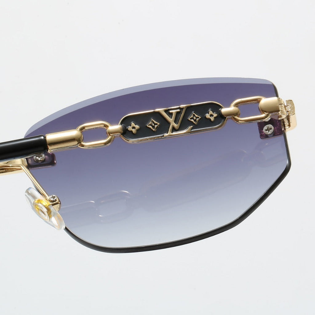 Louis vuitton Rimless Polygon Sunglasses with Monogram Details  68089