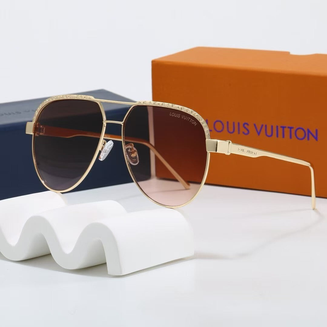 Louis vuitton Metal Aviator Frame Decorated Sunglasses