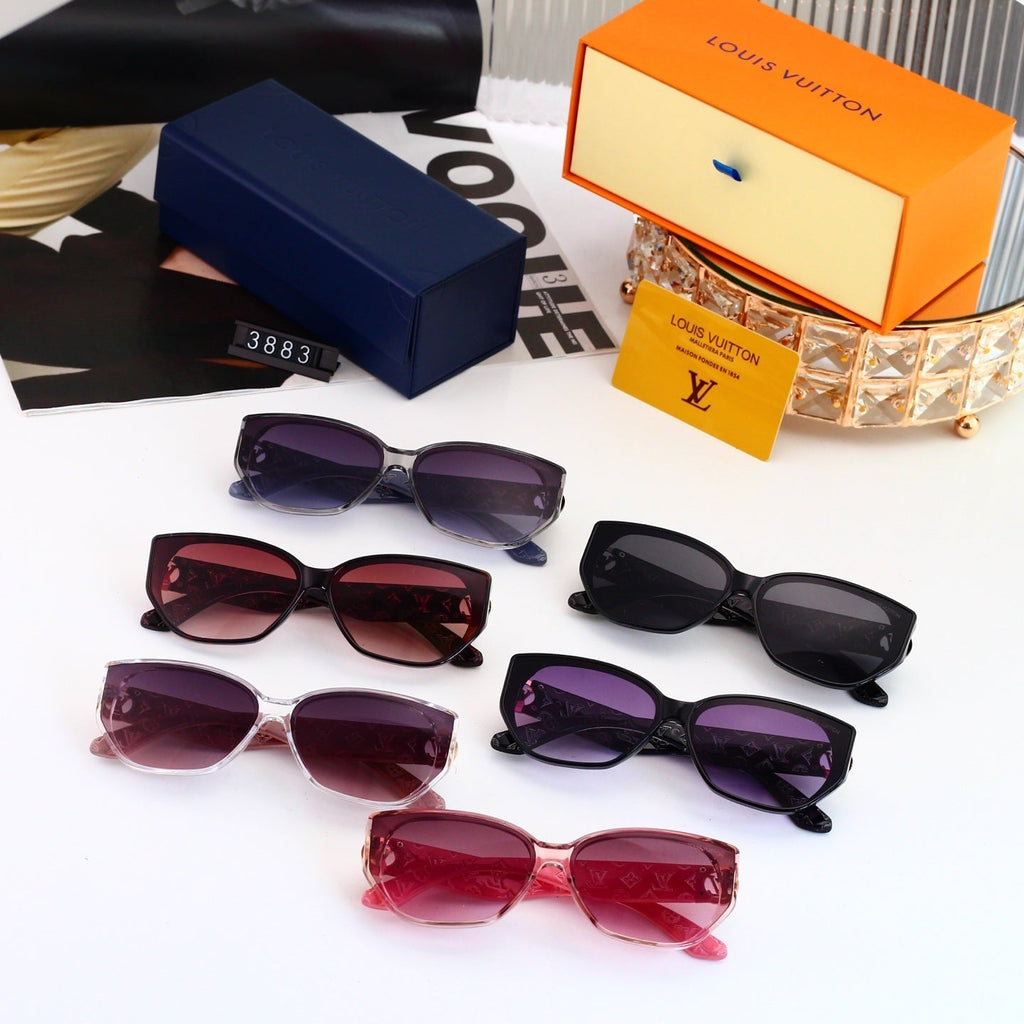 Louis vuitton V-Logo Oversized Sunglasses with Monogram Temples (Model 3883)