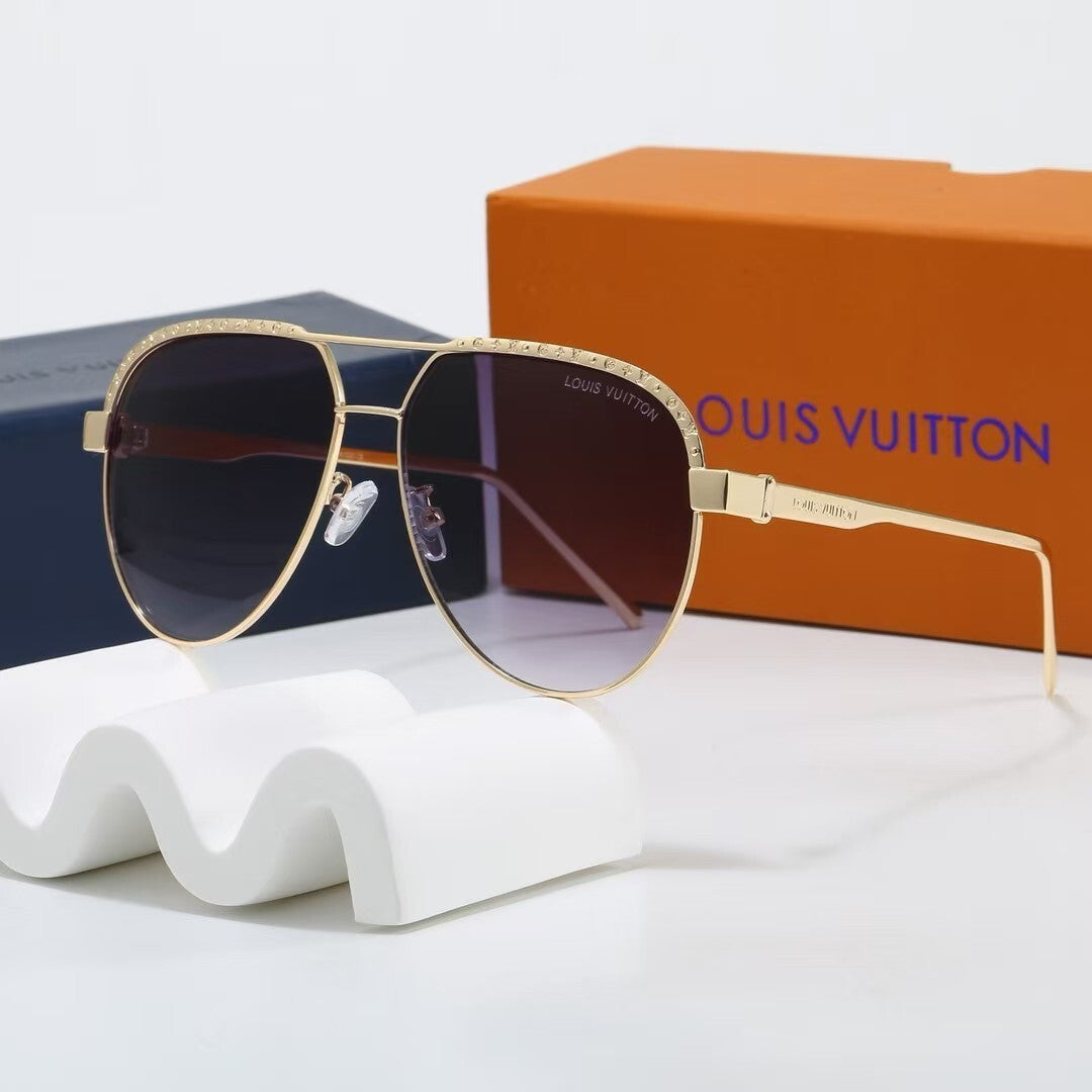 Louis vuitton Metal Aviator Frame Decorated Sunglasses